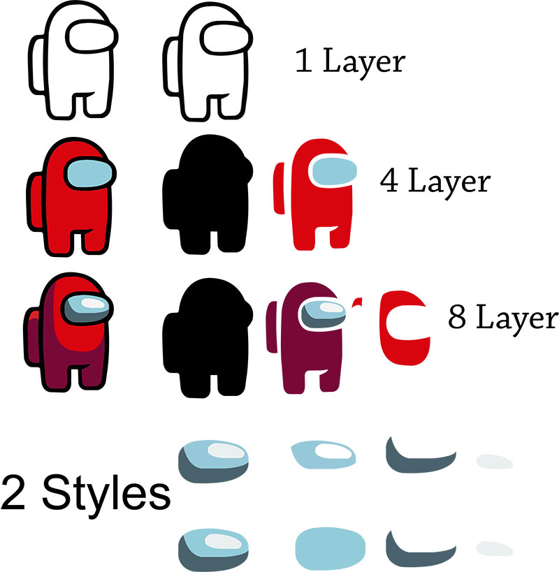 Among Us Character SVG Cut Files, PNG Images & Svg Layered