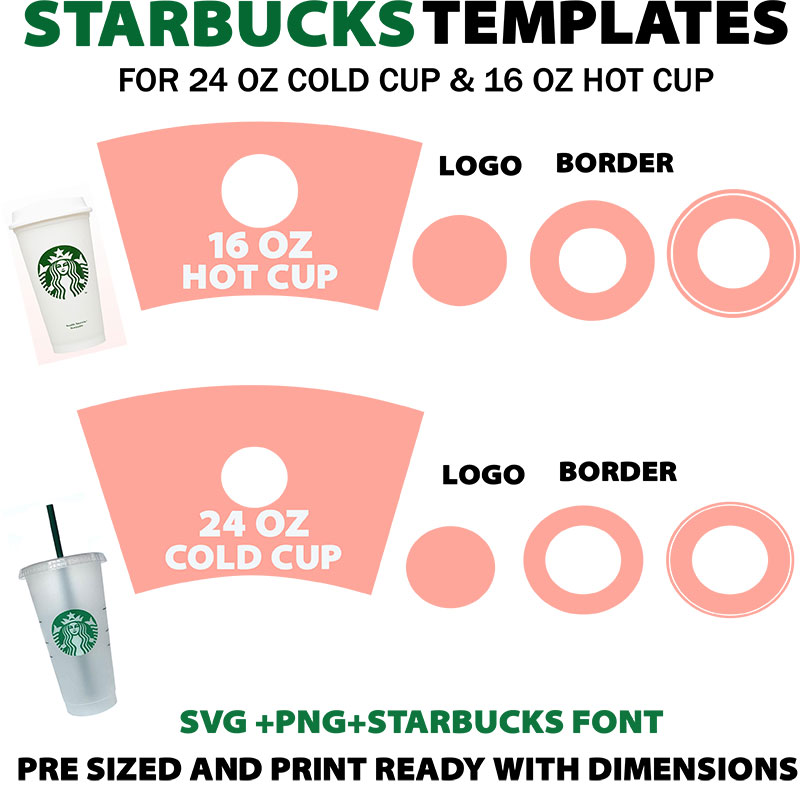 Checkered Starbucks Cups Border Decal 