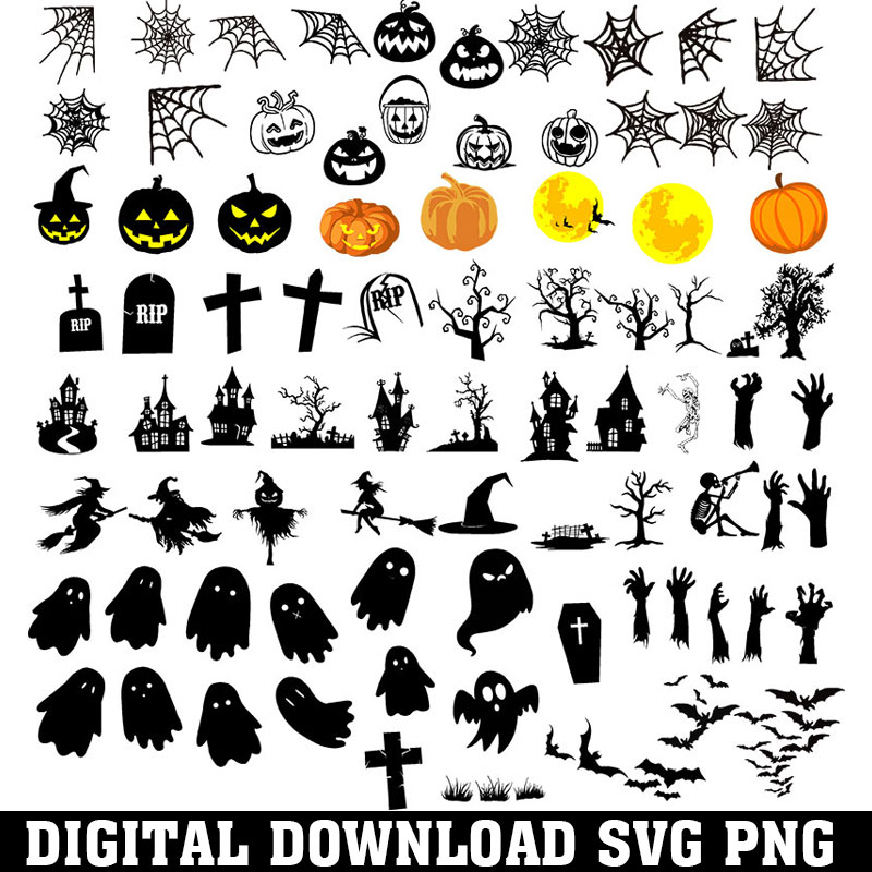 Halloween RIP - #1 - Silhouettes Digital Download, svg, png, Cricut,  Silhouette Cut File, vector Instant Download