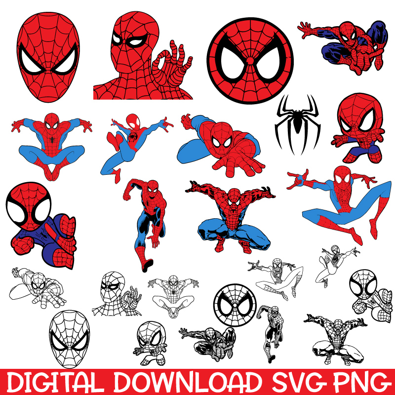 Spiderman Logo SVG, Png, PSD, EPS, Cut Files, Layered, Cricut